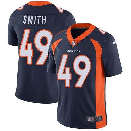 Nike Broncos #49 Dennis Smith Navy Blue Alternate Men's Stitched NFL Vapor Untouchable Limited Jersey